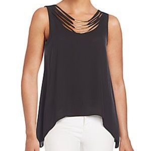 BCBGMAXAZRIA Veleka Fringe Top